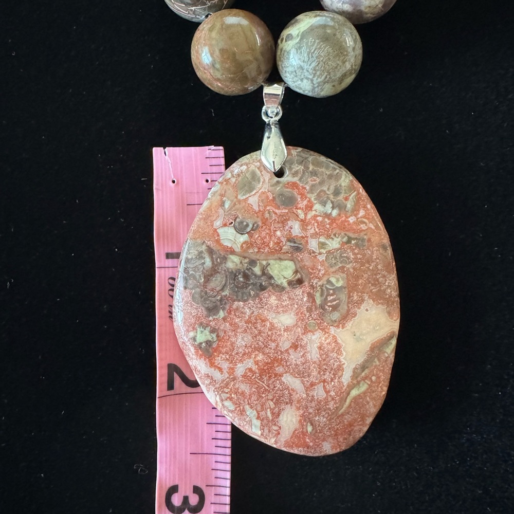 NWOT Jasper Necklace with 925 Clasp - Picture 4 of 9